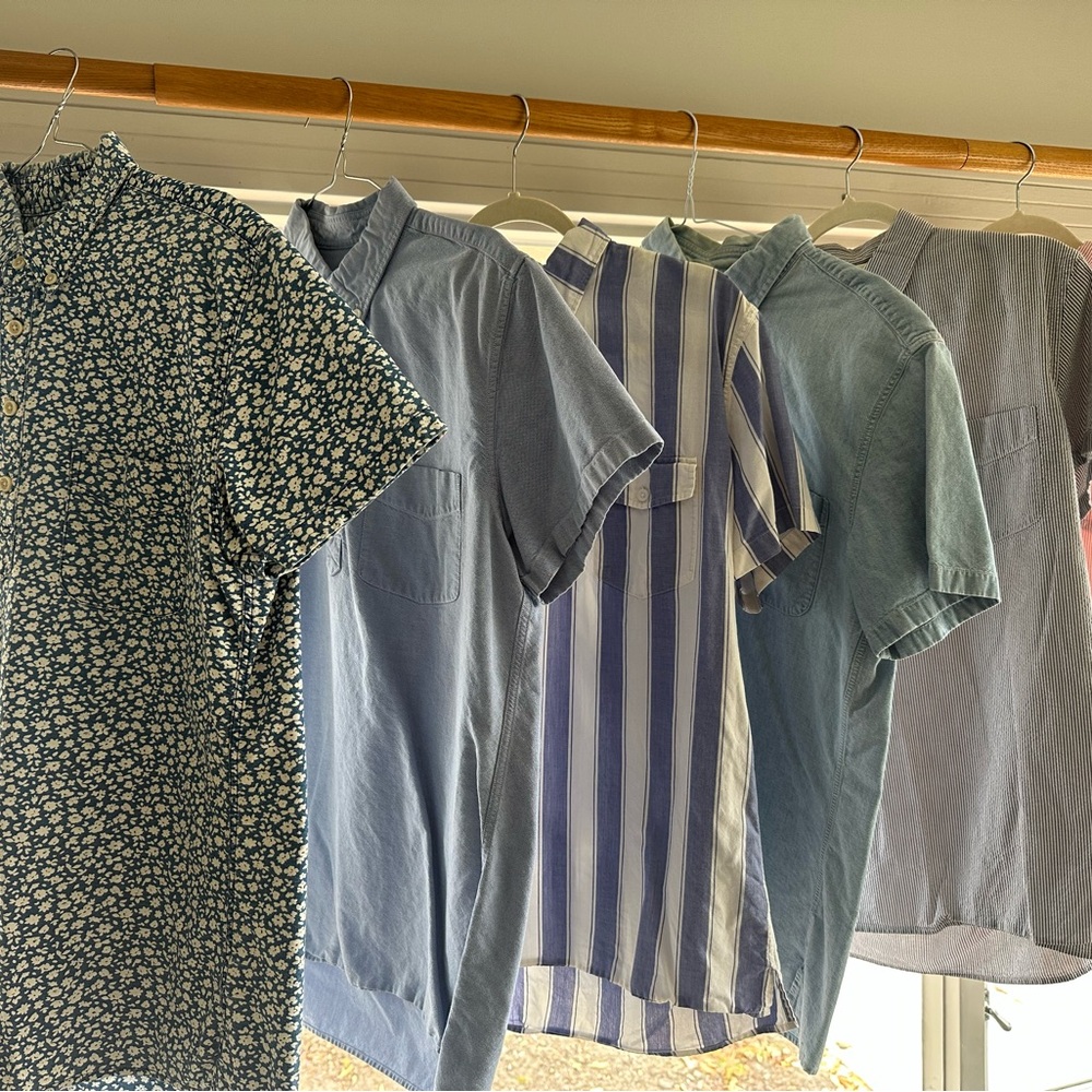 6 total J Crew Popover 4-button polo shirts different great materials